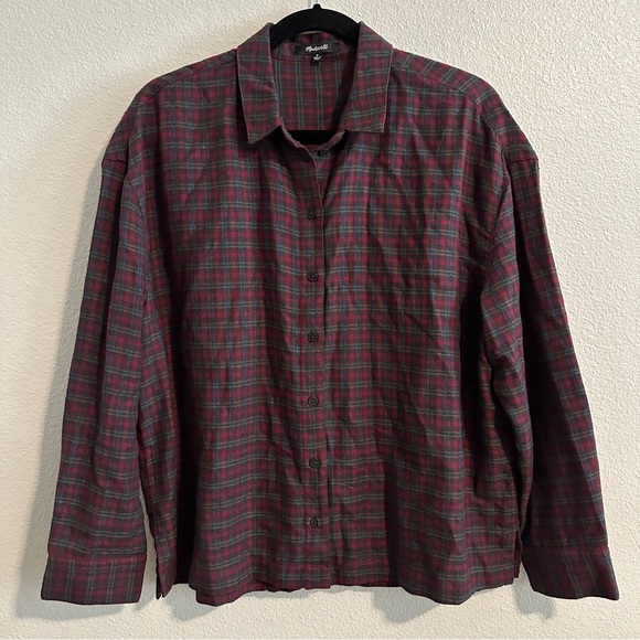 Madewell Plaid Shirt Size Medium - Picture 3 of 9